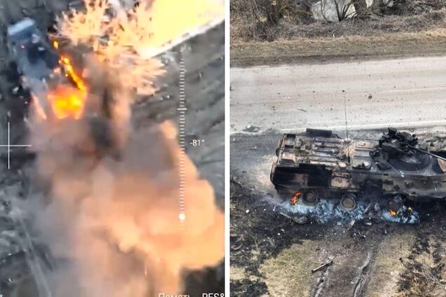 ВСУ одним точным ударом уничтожили вражеский БТР в Луганской области
