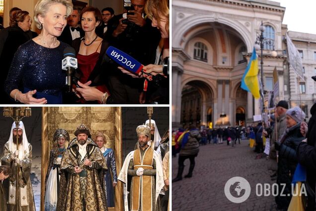 Президент Еврокомиссии и премьер Италии посетили российскую оперу 'Борис Годунов', которую украинцы просили не ставить
