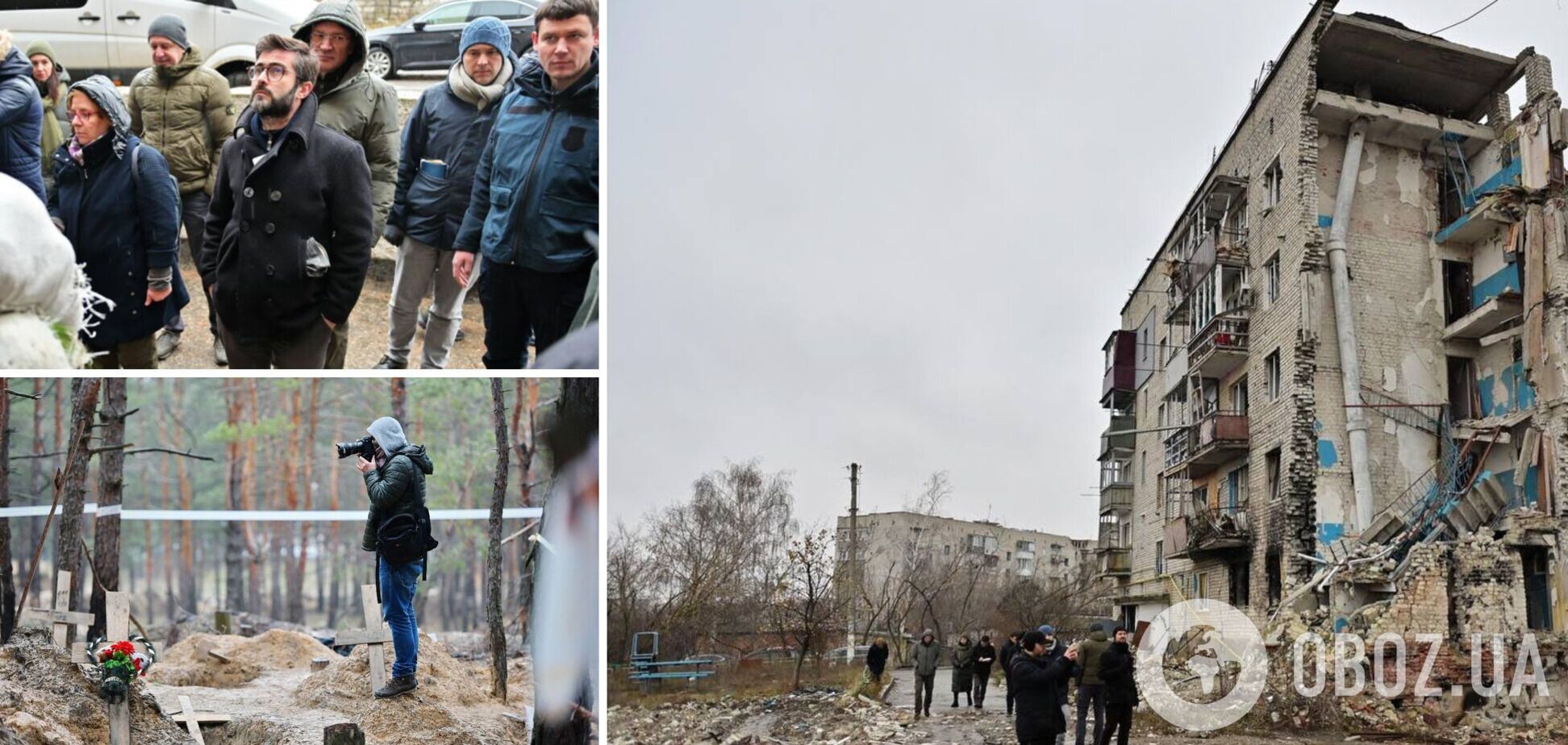 Посол України у Ватикані та журналісти Святого Престолу побували в Ізюмі, де російські окупанти катували мирних жителів.  Фото