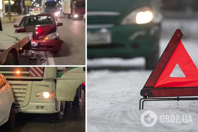 Зіткнулись два легковики та вантажівка