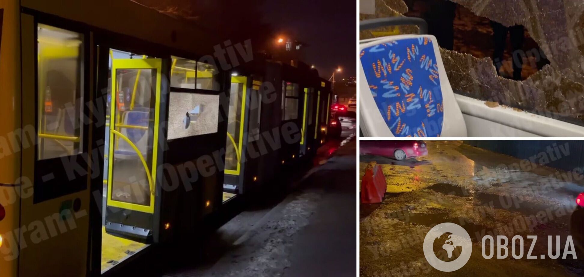 Из-за ям на дороге у автобуса лопнуло стекло