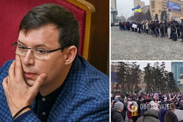 В Харькове противники и сторонники Мураева устроили митинг, ожидая решения СНБО. Фото и видео