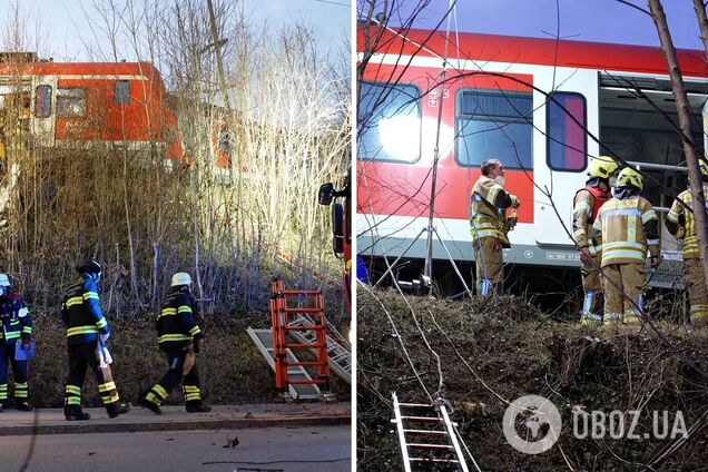 В Германии столкнулись два пассажирских поезда, есть погибший и десятки пострадавших. Фото
