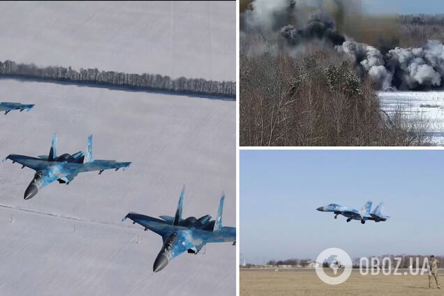 Українська авіація відпрацювала удари по танкових колонах умовного противника. Фото та відео