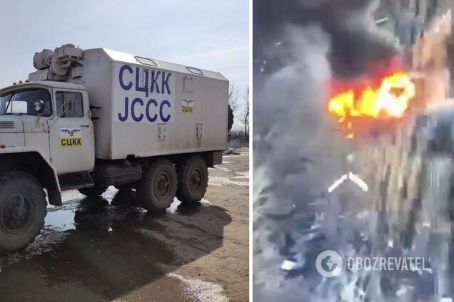 Оккупанты на Донбассе уничтожили украинский грузовик. Видео