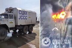 Оккупанты на Донбассе уничтожили украинский грузовик. Видео