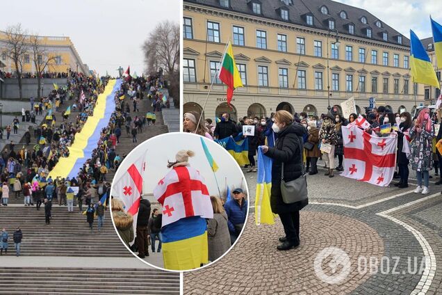 В Мюнхене прошла акция в поддержку Украины, в Одессе устроили Марш Единства. Фото и видео