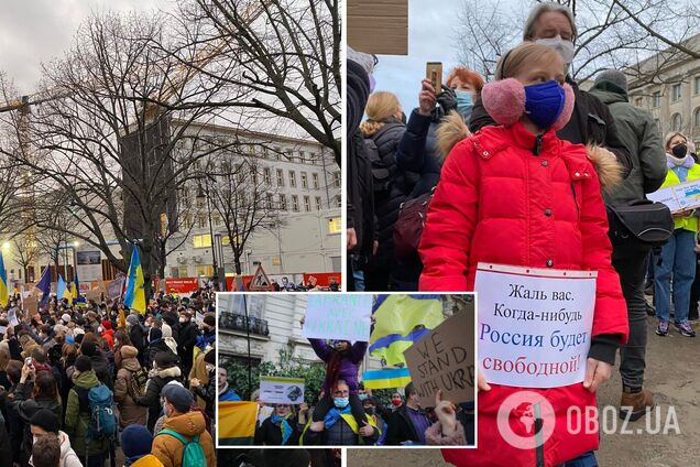 Агрессия России против Украины – в Берлине и Париже устроили акции в  поддержку Украины, фото | OBOZ.UA