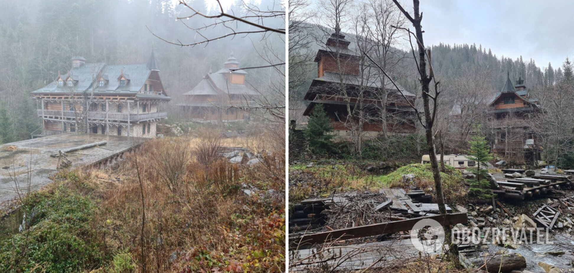 Осталась только церковь: дача Ющенко в Карпатах заброшена, вместо домиков – руины. Фото
