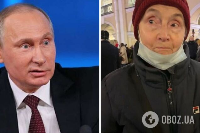 'Путін божевільний': на мітинг проти війни з Україною в РФ вийшла жінка, яка пережила Другу світову. Відео