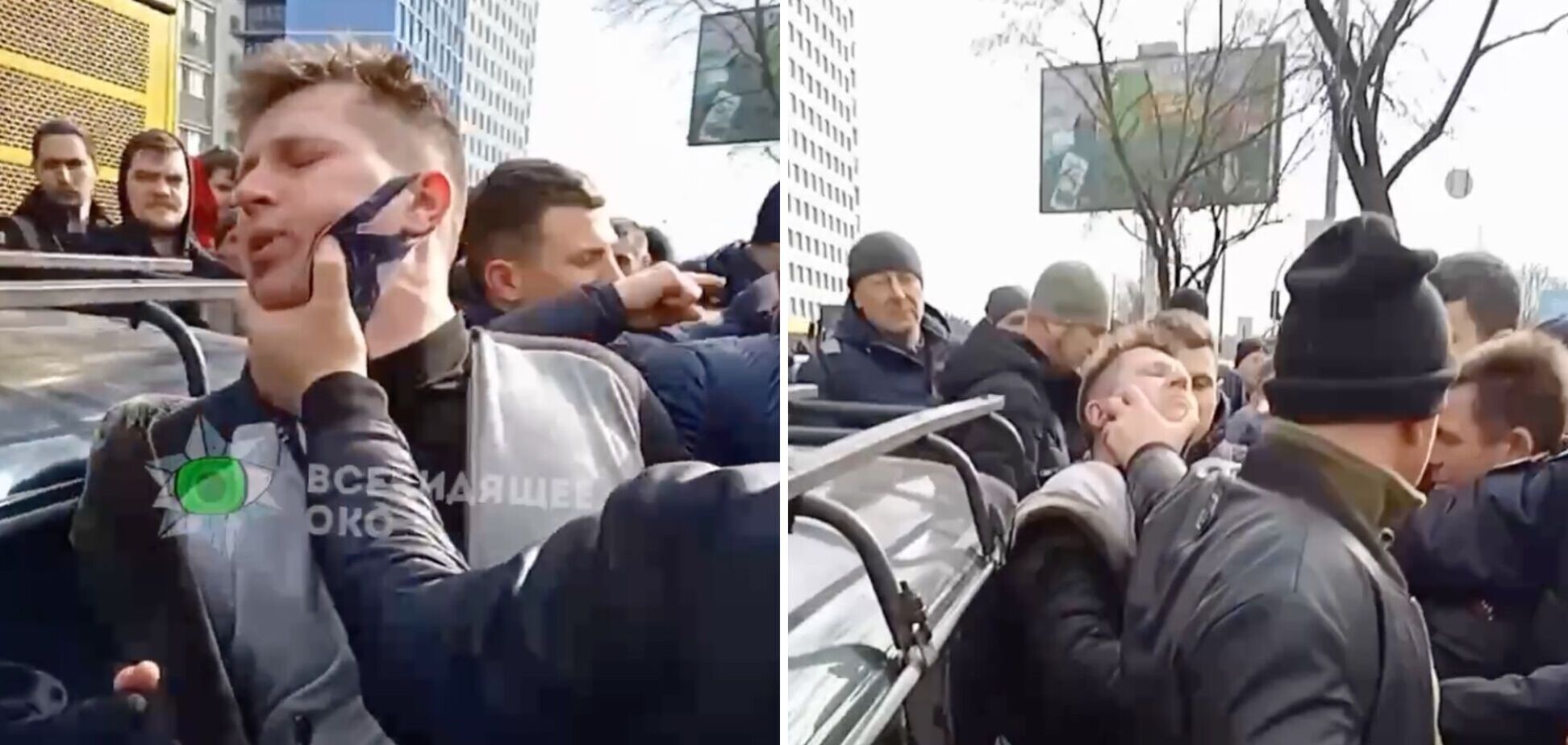 Гнев народа. Украинцы задержали российского диверсанта под военкоматом. Видео