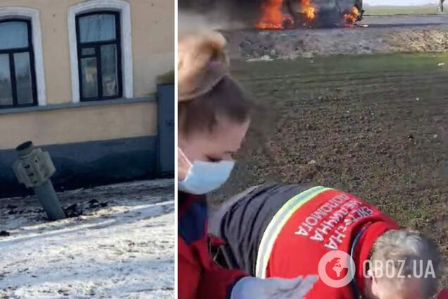 Під Херсоном окупанти підбили 'швидку', яка везла пораненого: авто охопило вогнем. Відео