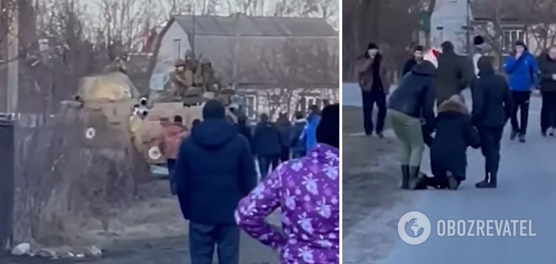 'Бегут, с*ки': в Черниговской области безоружные мирные жители не пустили оккупантов РФ. Видео