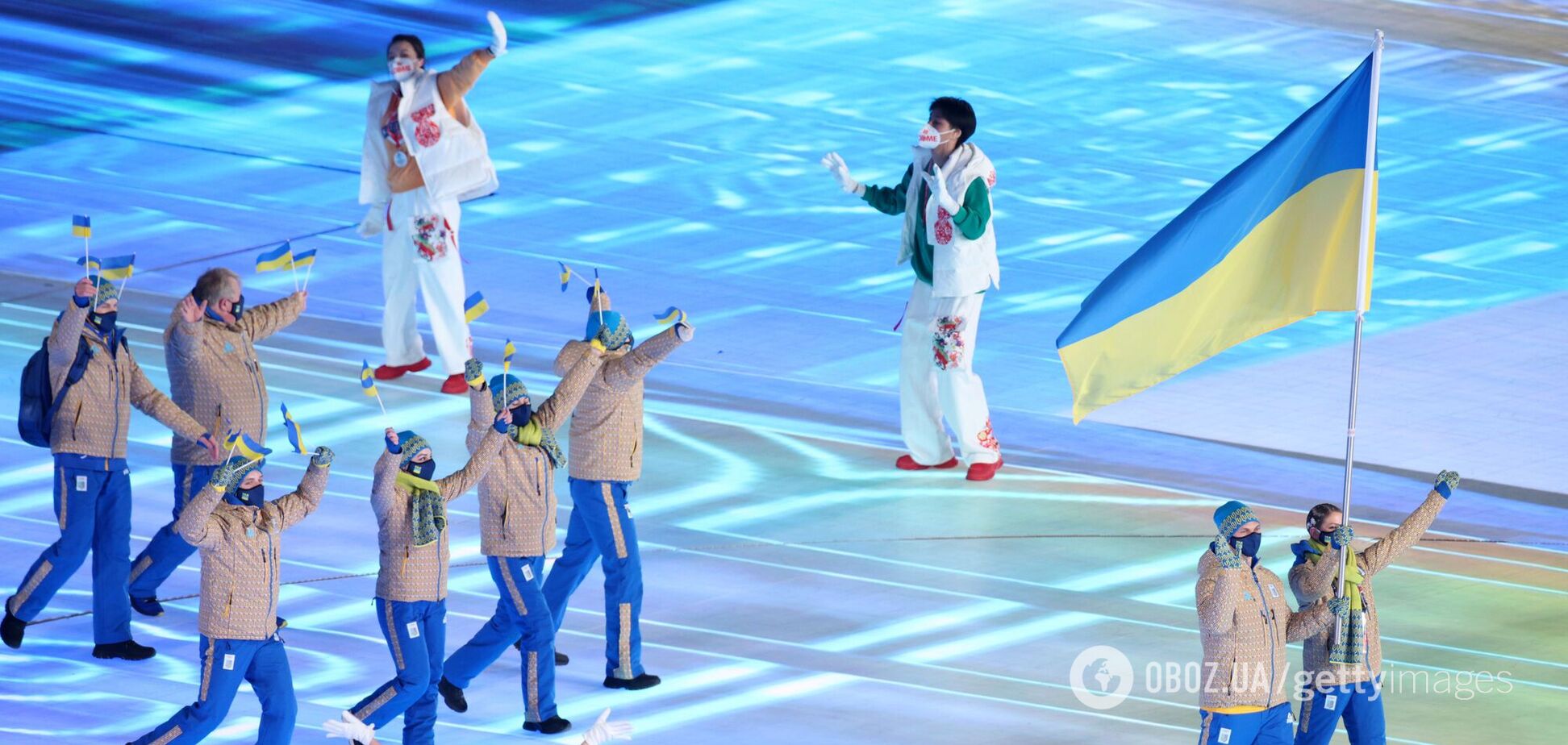 Появилось видео выхода сборной Украины на параде открытия Олимпиады-2022