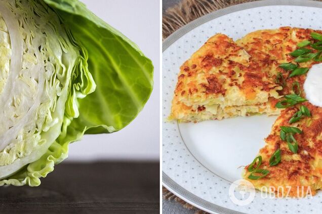 Капустный диетический пирог без муки на сковороде