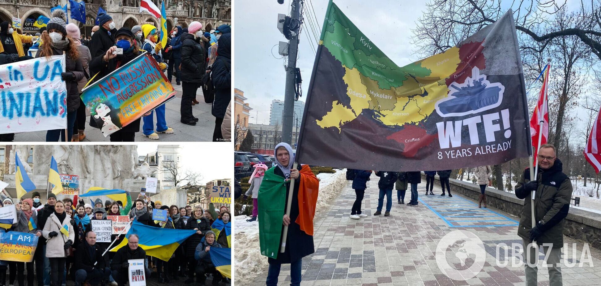 В Украине и мире прошли массовые акции против агрессии России. Фото и видео