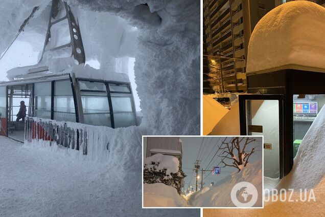 В Японии выпало рекордное количество снега: осадки не прекращались 24 часа. Удивительные фото и видео