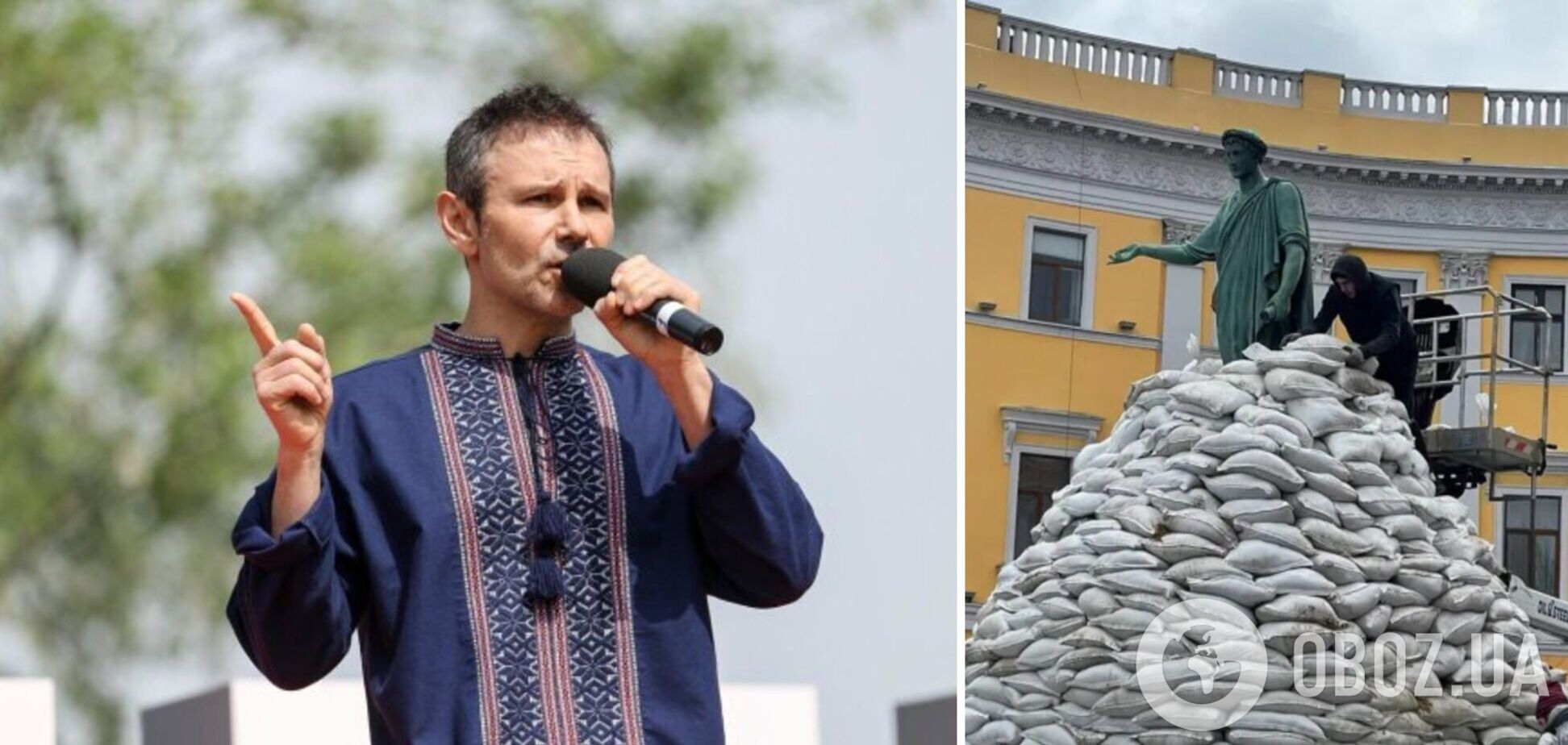 Вакарчук спел о войне возле памятника Дюку де Ришелье в Одессе. Видео