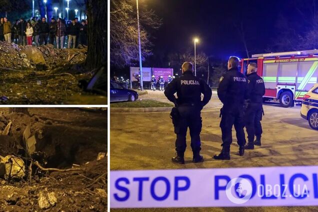 В столице Хорватии с неба упал неизвестный объект: прогремел взрыв. Видео