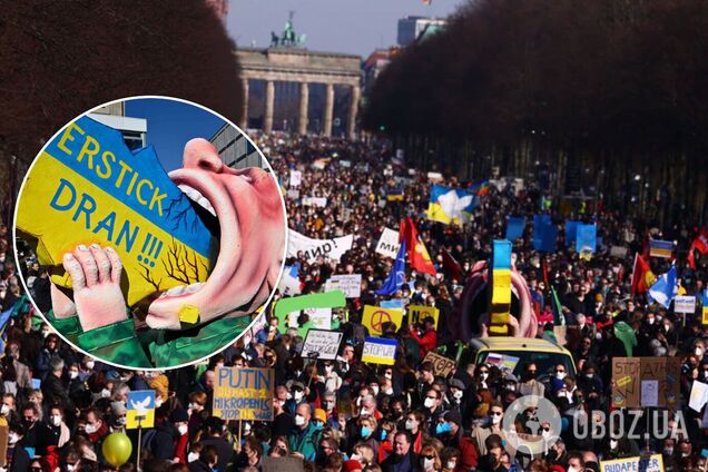 В Берлине больше 20 тысяч человек вышли на митинг против войны в Украине: впечатляющие фото
