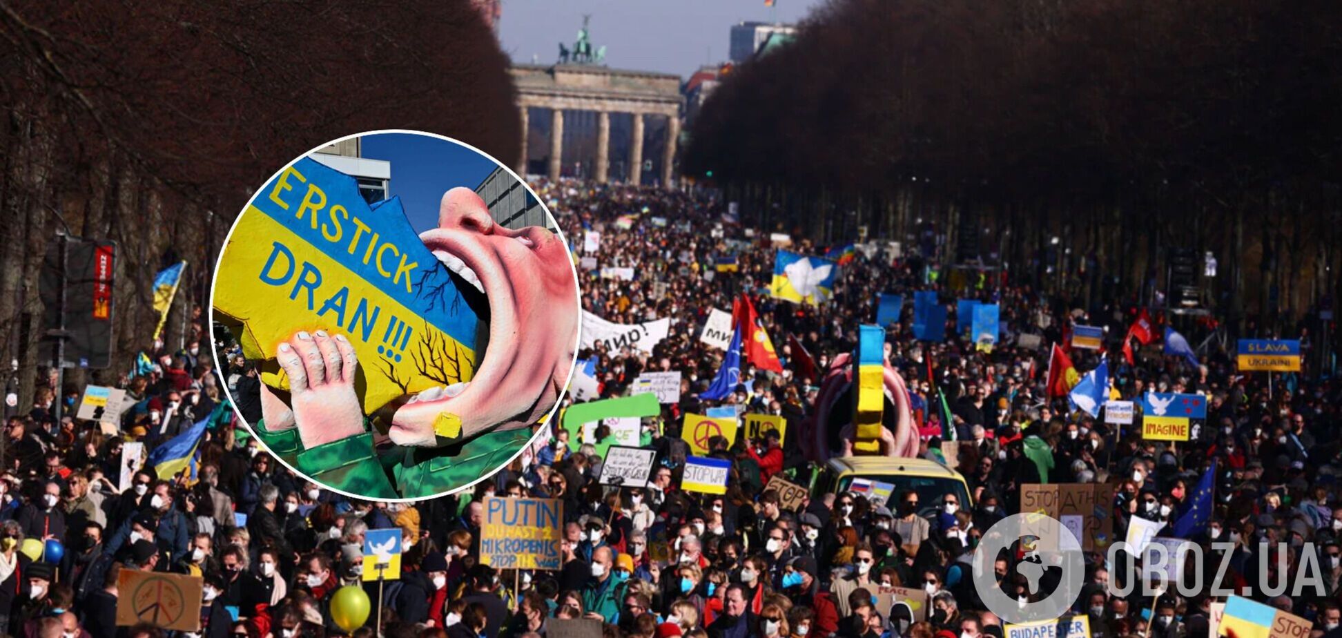В Берлине больше 20 тысяч человек вышли на митинг против войны в Украине: впечатляющие фото
