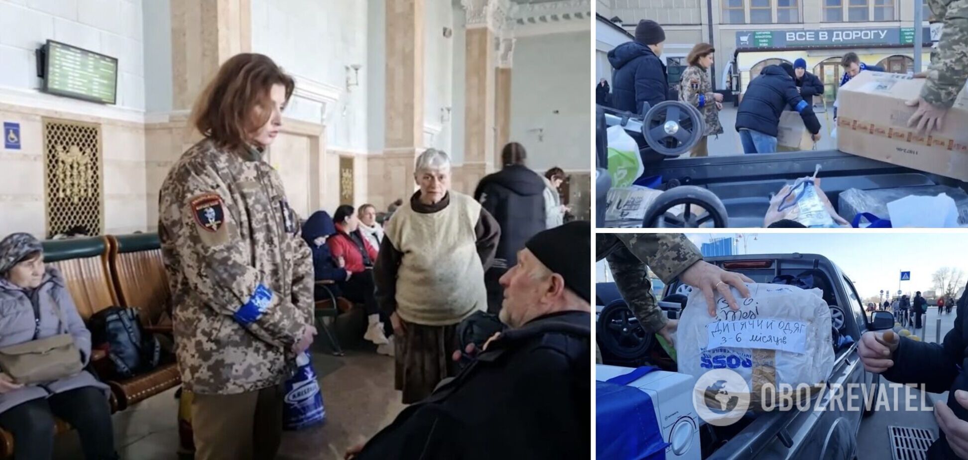 Дитячі візочки і кухонне приладдя для гарячого харчування: Марина Порошенко привезла допомогу волонтерському центру на київському вокзалі