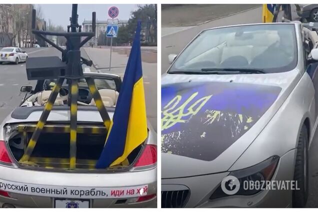 Виталий Ким подарил патрульным Николаева кабриолет BMW с установленным пулеметом. Видео