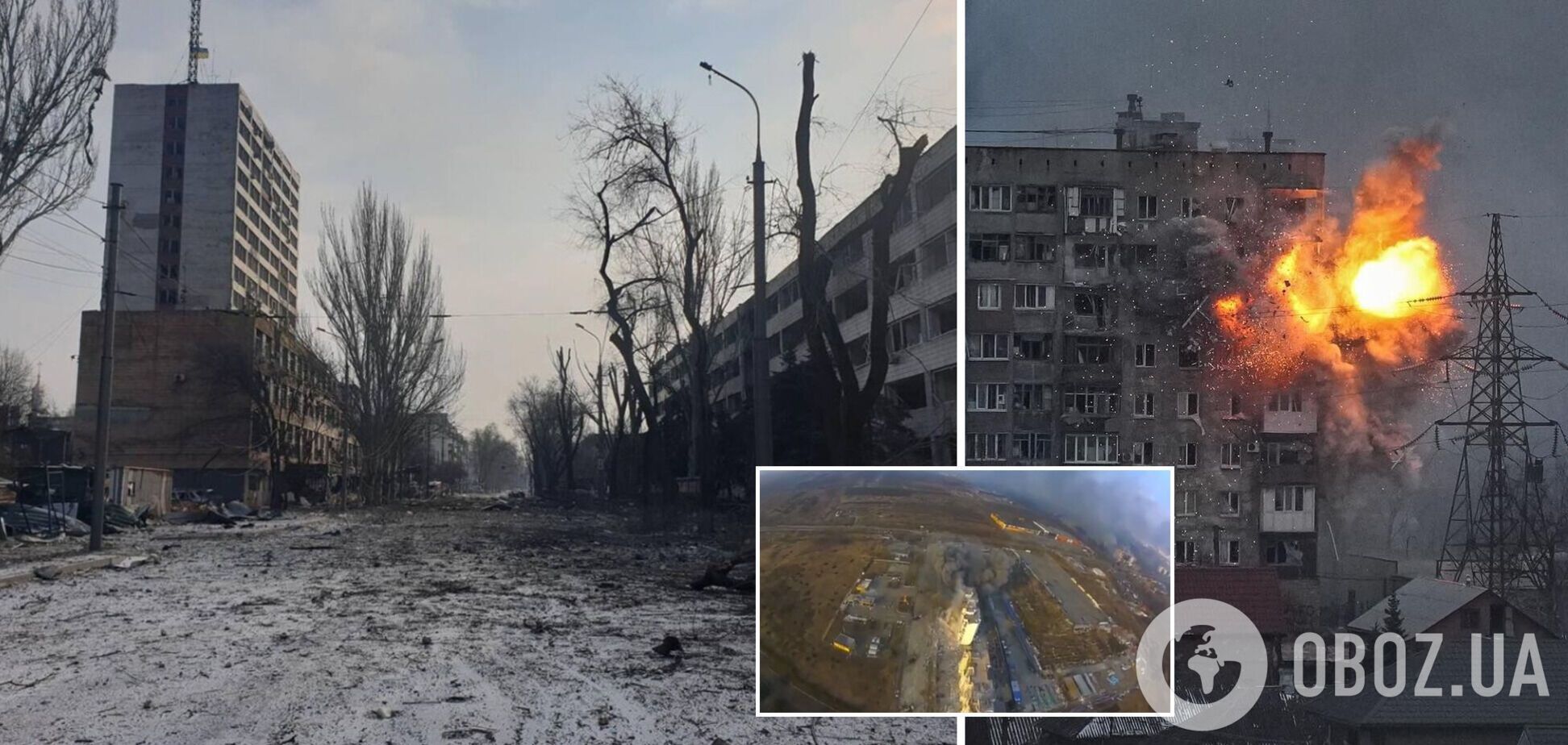 Город разрушен, над зданиями стоит дым: в сети показали, как выглядит Мариуполь с высоты. Видео