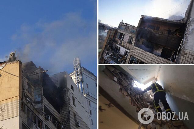 В результате обстрела произошло обрушение на одном из этажей