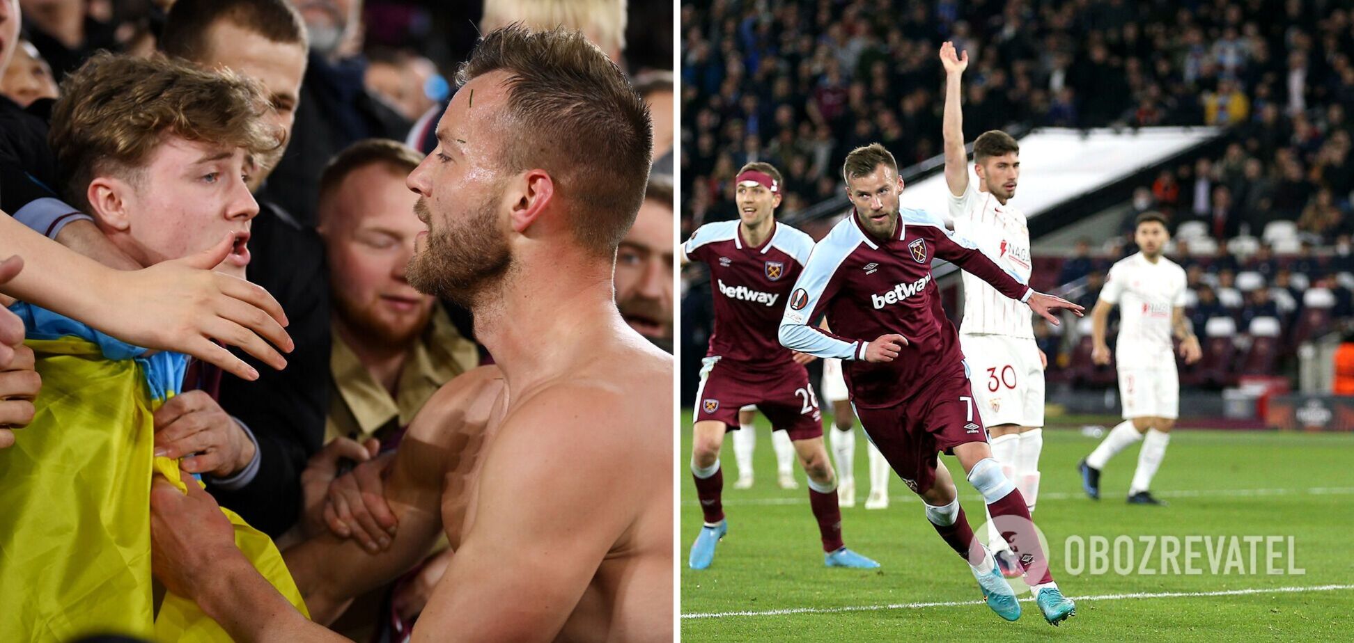 Ярмоленко вывел 'Вест Хэм' в четвертьфинал Лиги Европы, забив во втором матче подряд. Видео