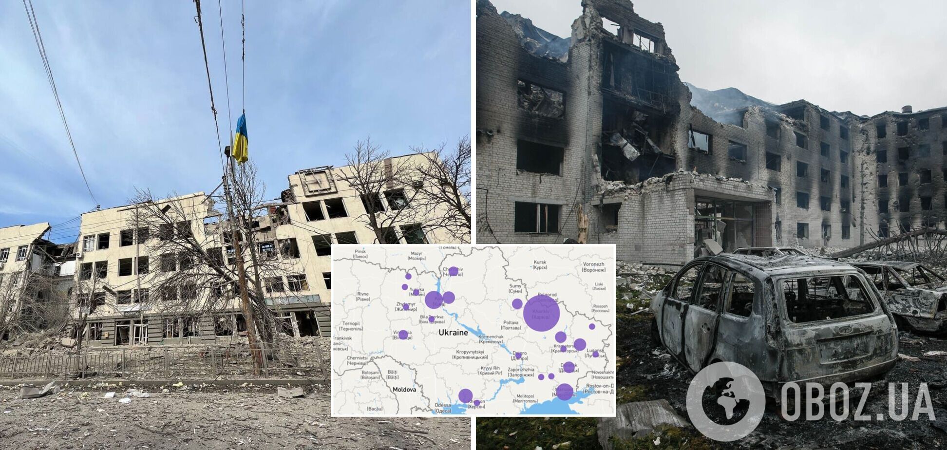 В Bellingcat показали карту ударов, нанесенных российскими оккупантами по гражданским объектам в Украине