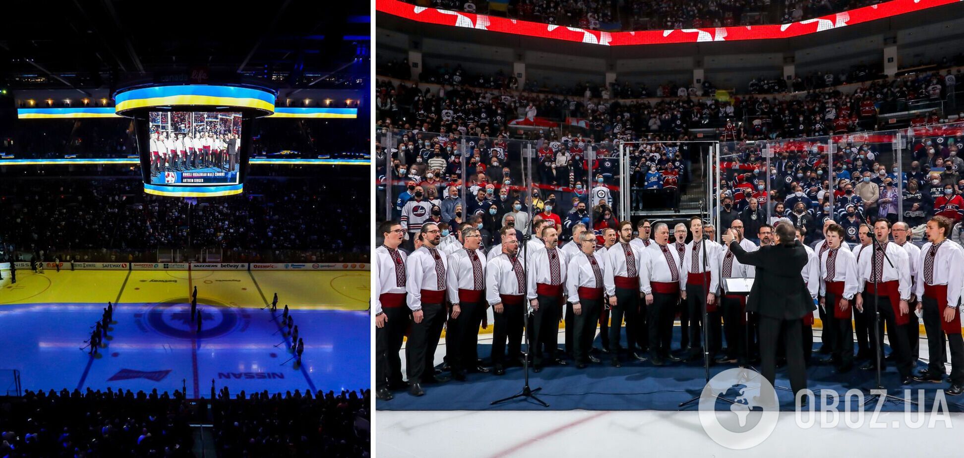 Хор эмоционально исполнил гимн Украины на матче НХЛ, а канадцы устроили овацию. Видео