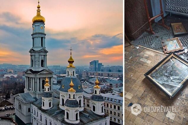 Оккупанты сбросили снаряд на Успенский собор в Харькове, который уцелел во времена Второй мировой