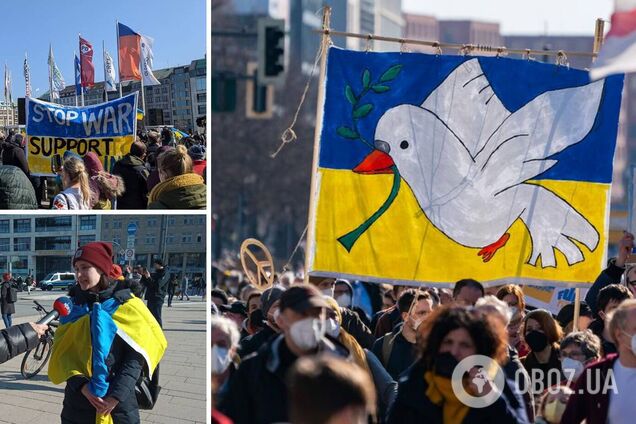 В Германии устроили акцию в поддержку Украины, люди вышли с флагами. Фото и видео