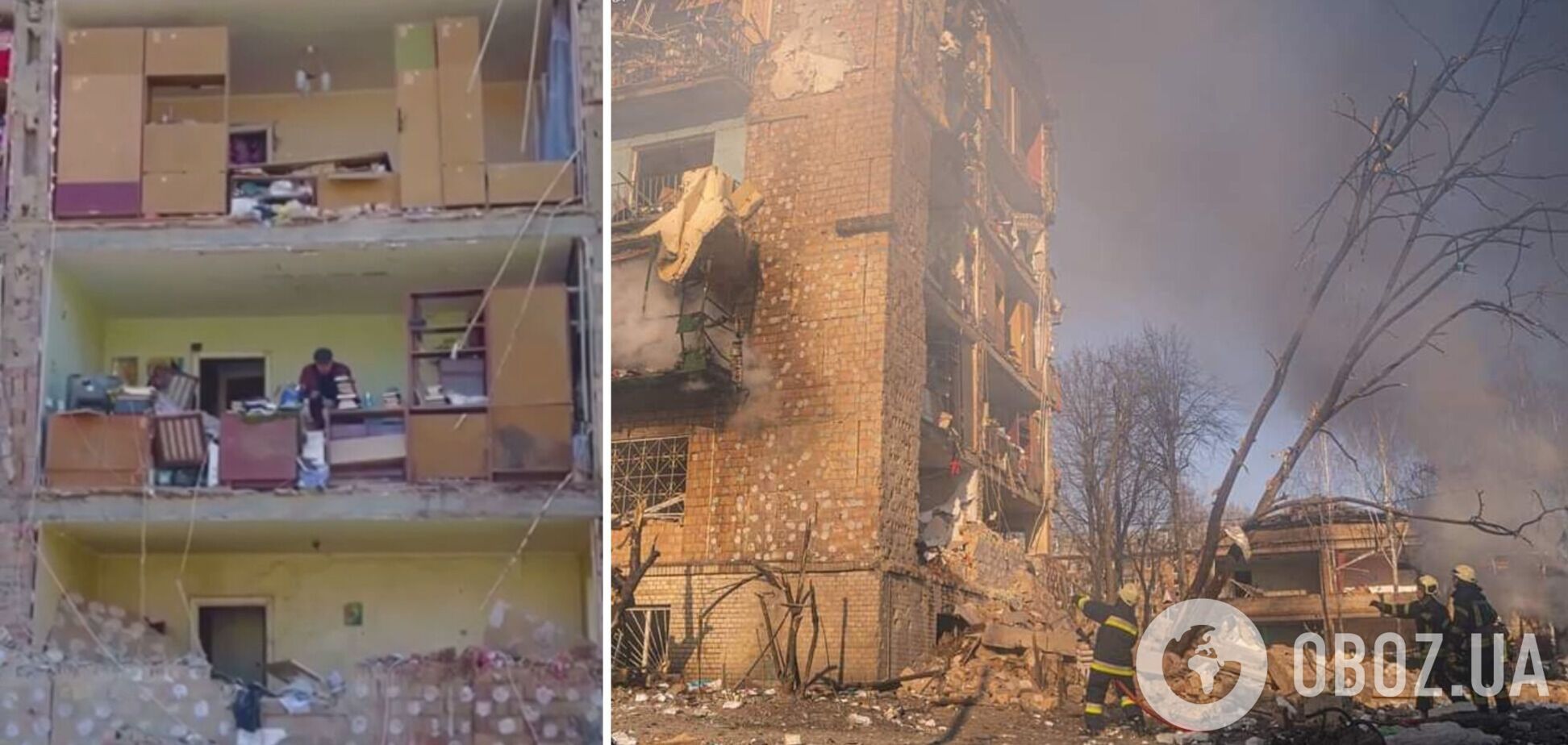 Мужчина вернулся в разрушенную квартиру за вещами