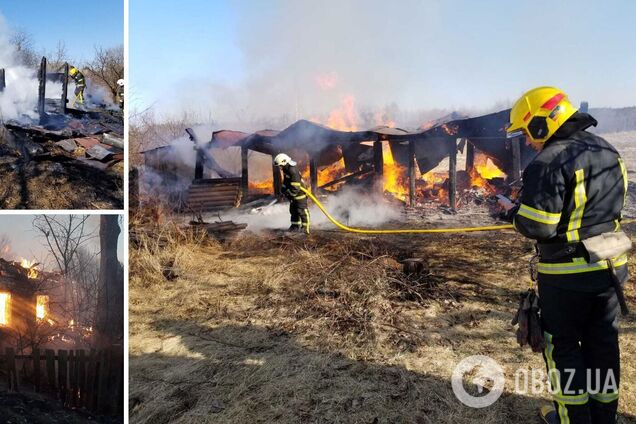 Горящие дома и большие разрушения: в сети показали последствия обстрела оккупантами Житомирской области. Фото и видео