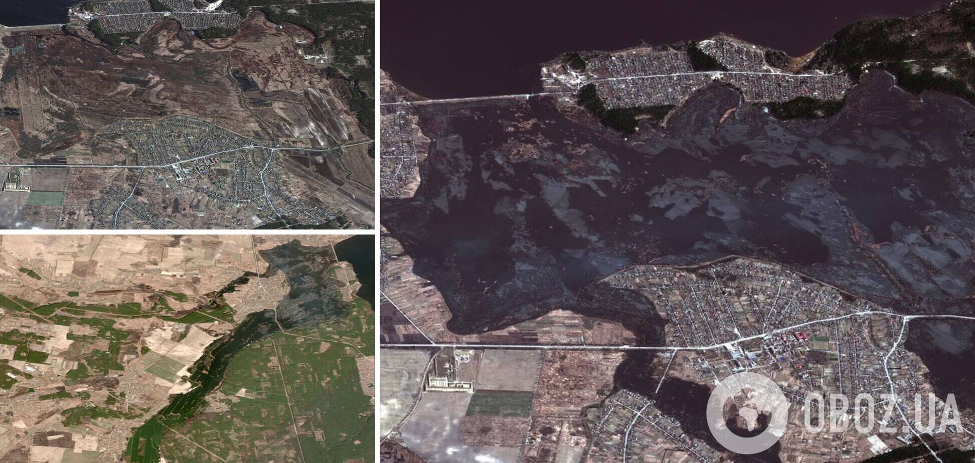 Из-за поврежденной дамбы залило территорию Киевщины