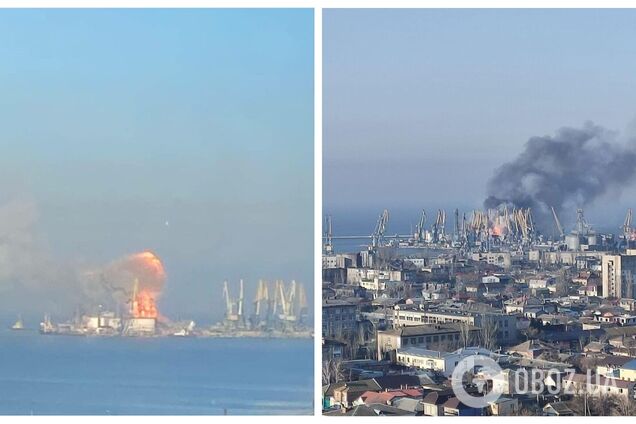 Возле Бердянска украинские военные уничтожили большой десантный корабль РФ. Фото и видео