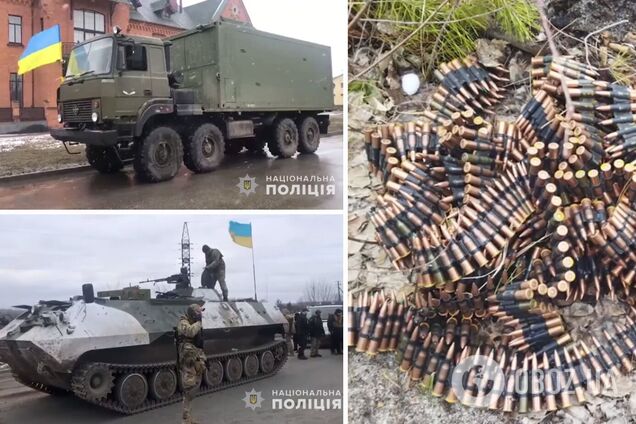 Изъятое копами оружие и техника