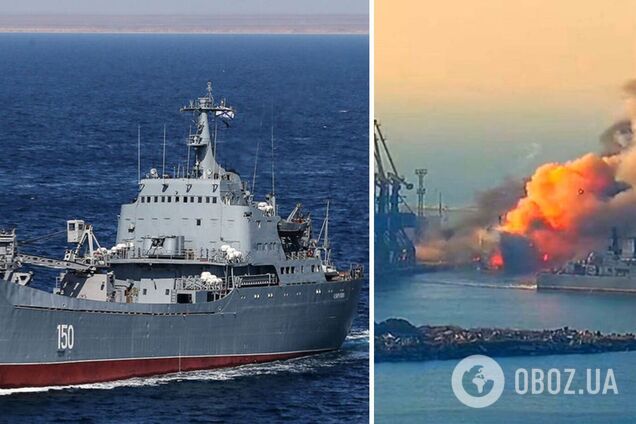 В порту Бердянска уничтожили большой десантный корабль 'Саратов': в Генштабе уточнили потери оккупантов