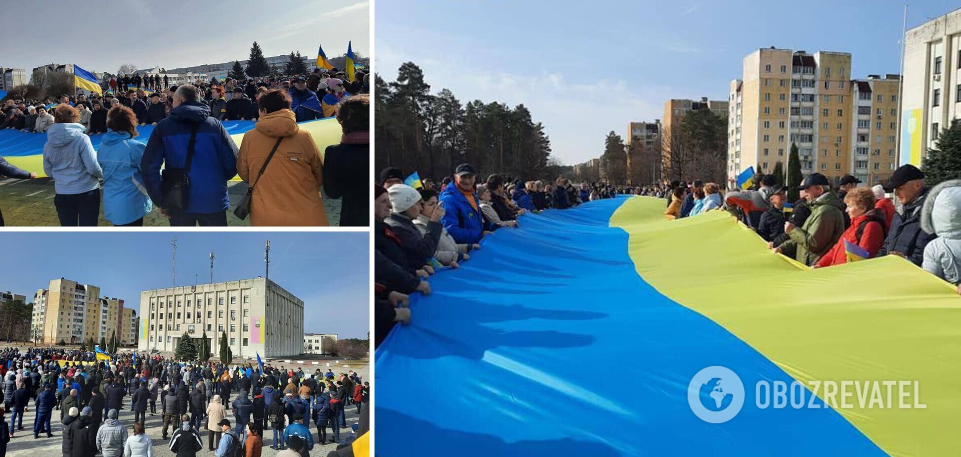 В Славутиче жители вышли на проукраинский митинг