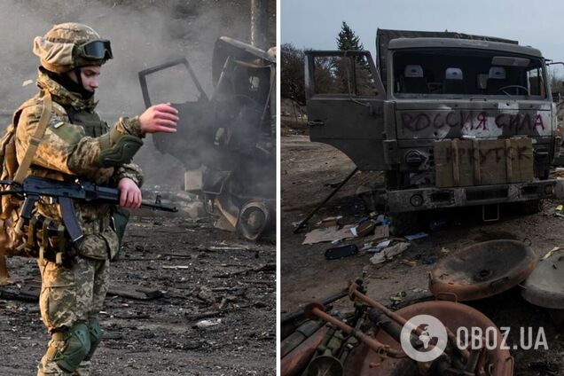 Надпис 'Росія – сила' не допоміг: під Сумами українські захисники знищили колону ворожої техніки. Фото