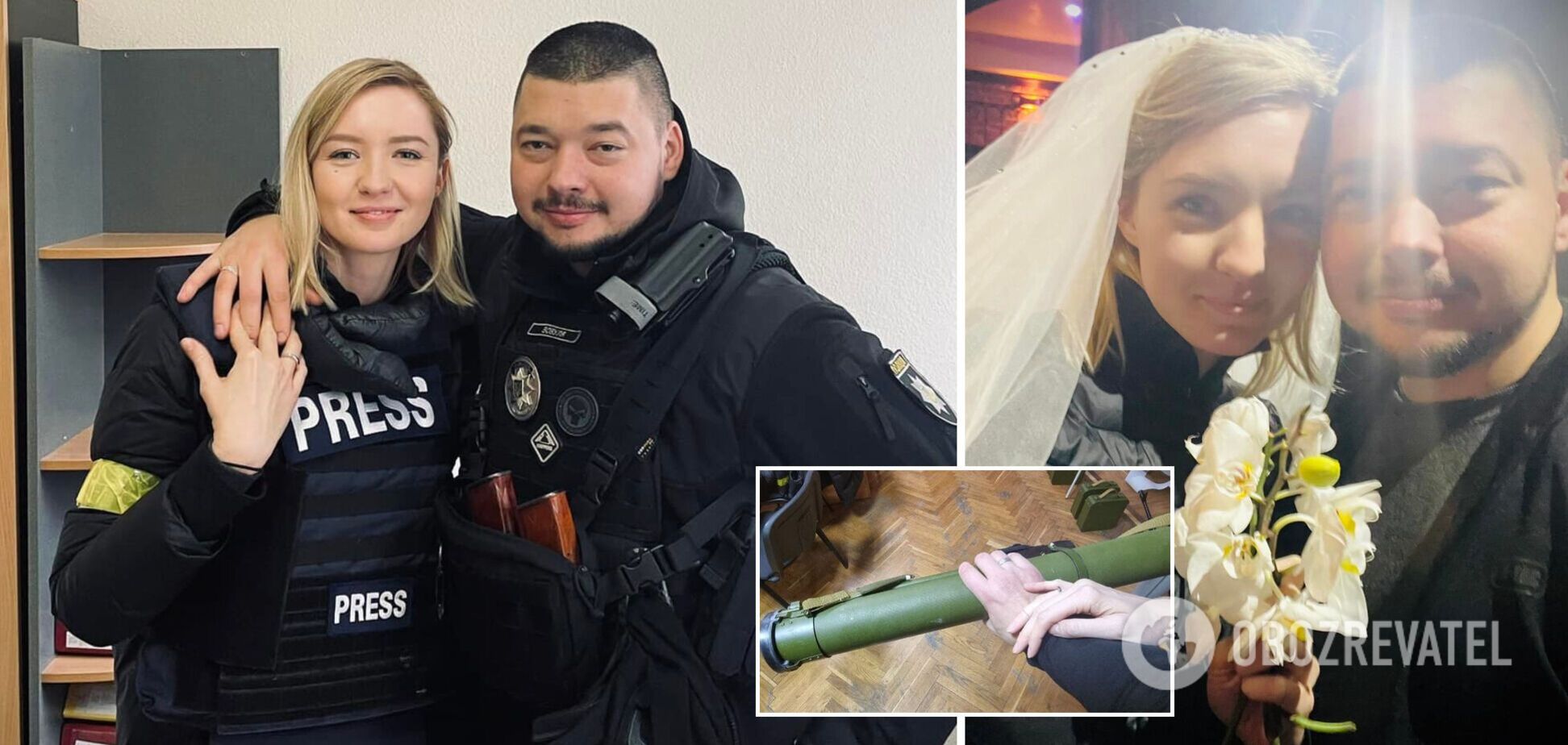 Полицейский Юрий Зозуля и журналистка Ангелина Карякина поженились в Киеве в разгар войны. Фото