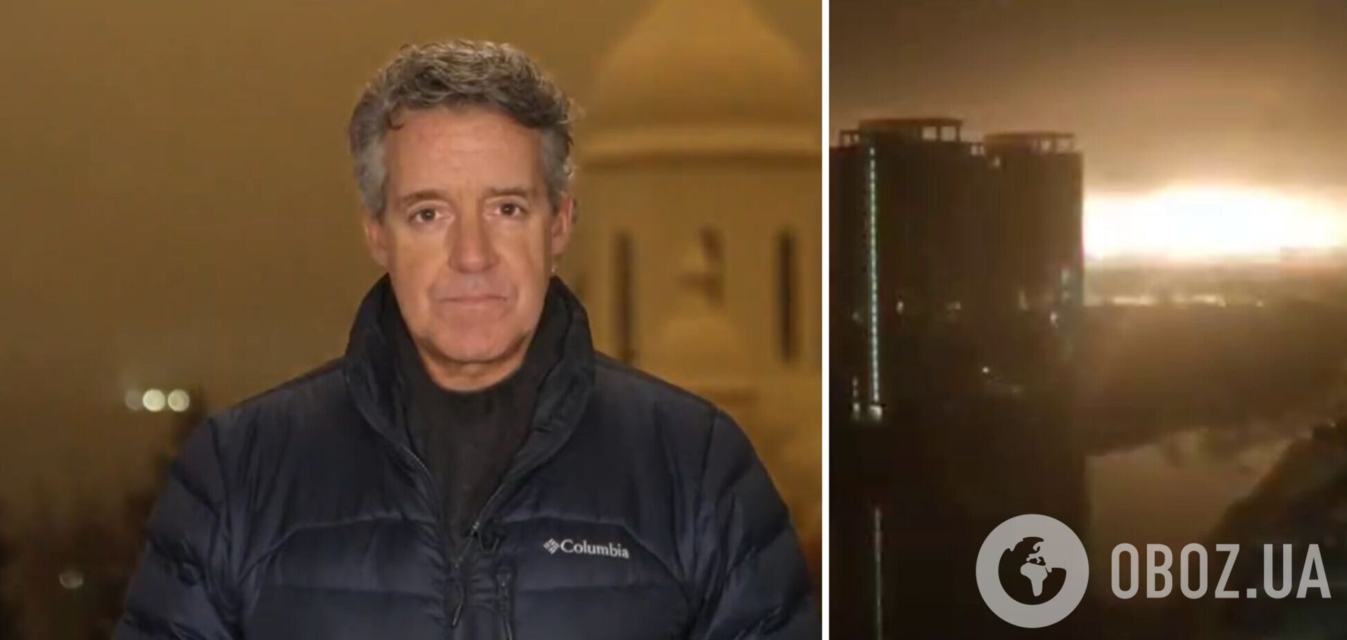 Американские журналисты зафиксировали взрывы в Киеве во время эфира. Видео