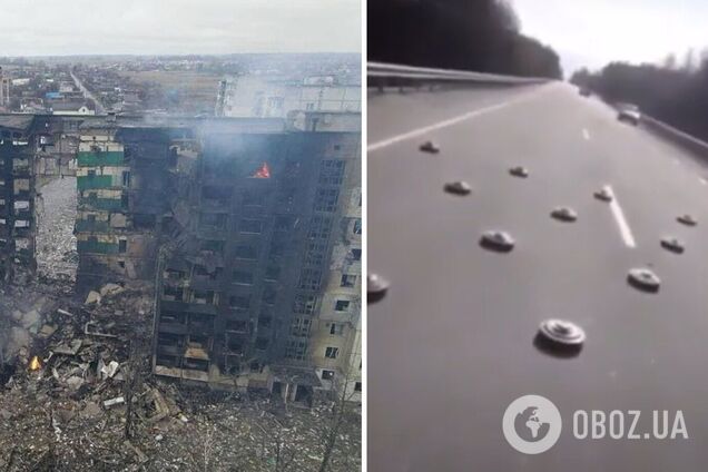 Українські водії показали, як проїжджають заміновану окупантами ділянку дороги на Бородянку. Відео