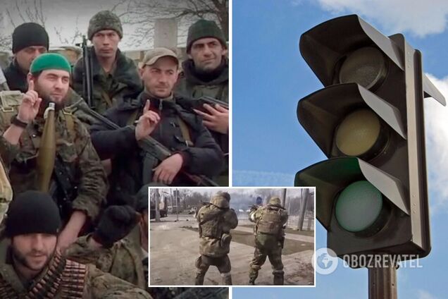 Трое на одного: кадыровцы вступили в ожесточенный бой с украинским светофором. Видео