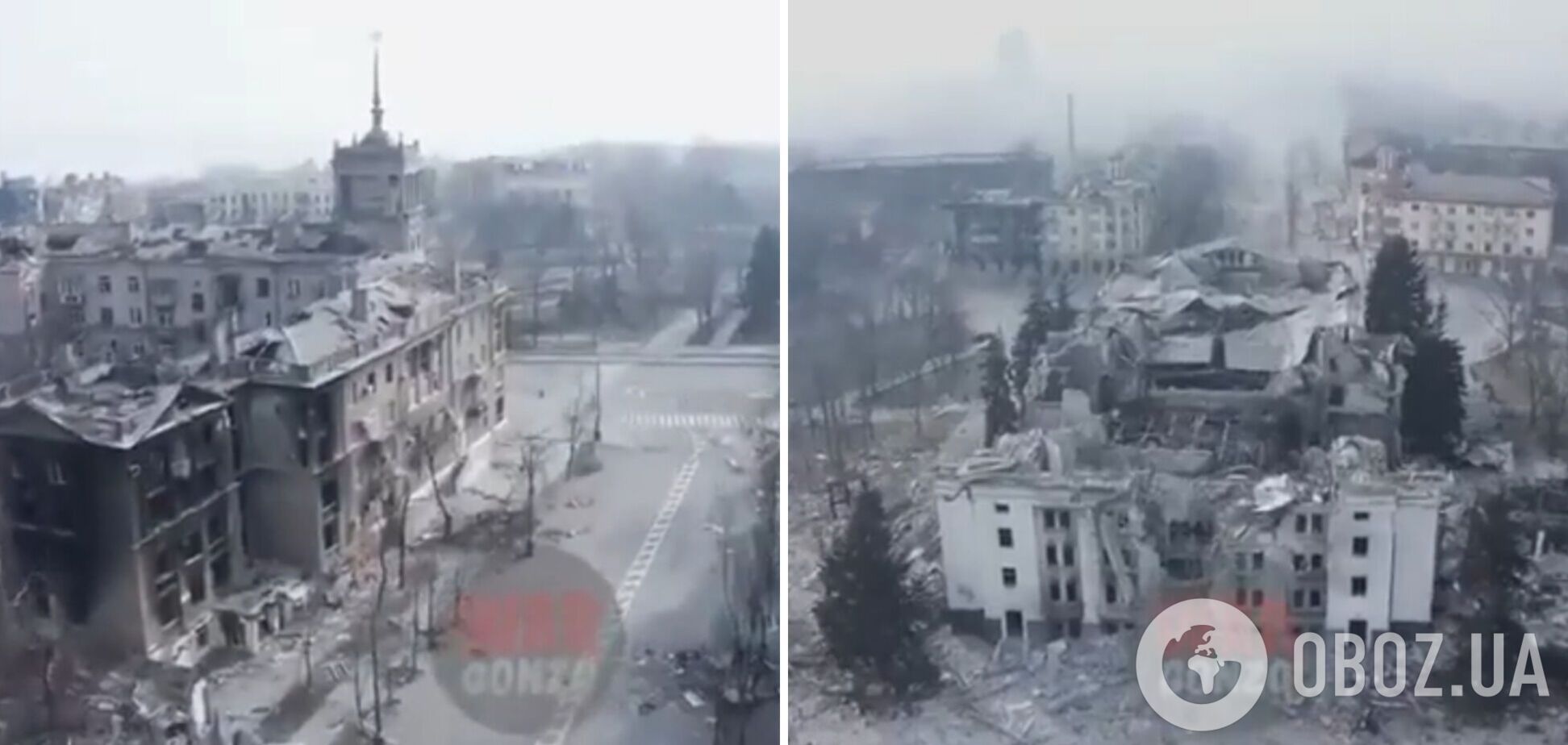 Сплошная разруха и пустые улицы: как выглядит Мариуполь после массированных бомбардировок. Видео с дрона