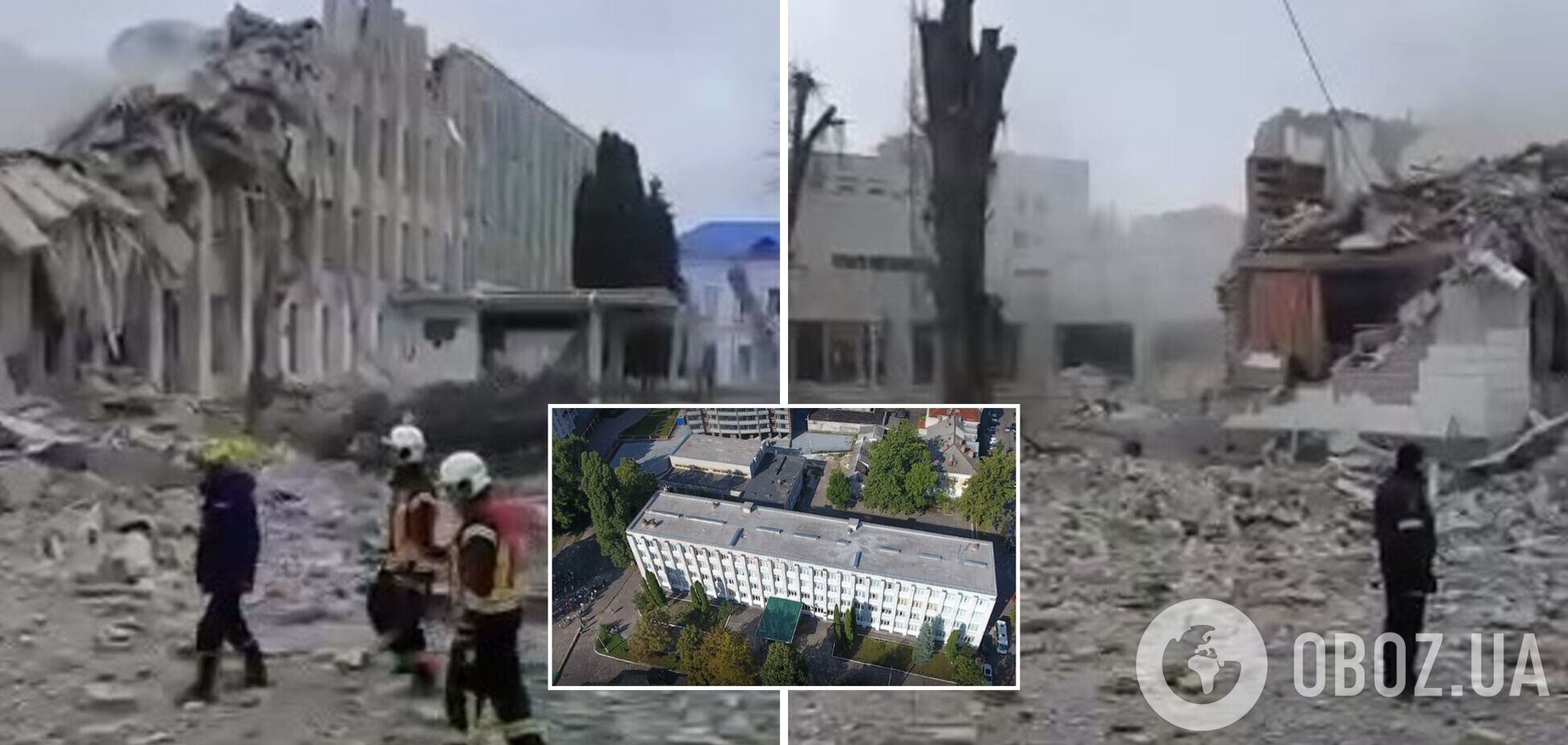 В Житомире нанесен авиаудар по школе: половины здания нет. Видео