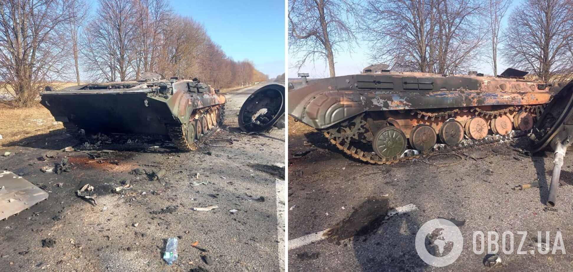 На Сумщині українська оборона знищила ворожу техніку, яка йшла на Київ. Фото