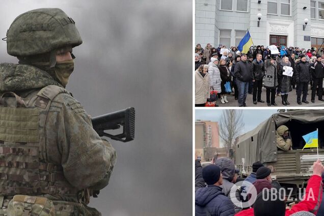 'Російський корабель – іди на ***': у Бердянську місцеві жителі послали окупантів з їхньою 'гуманітаркою'. Відео